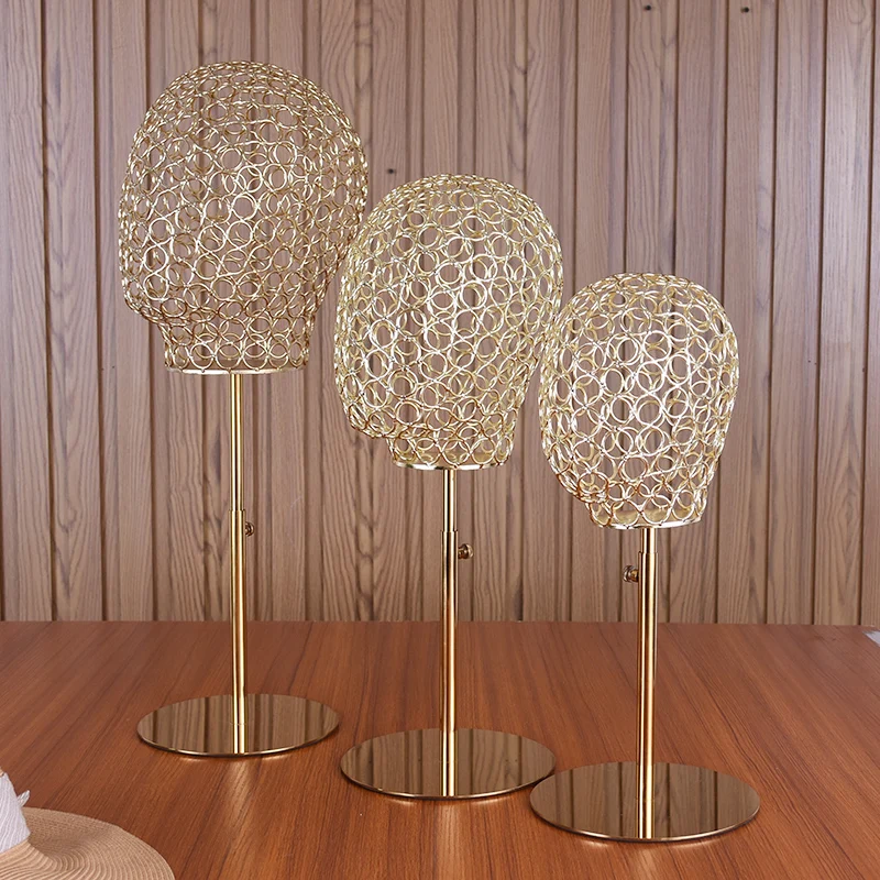

Gold Metal Male Female And Kid Mannequin Head For Hat Display