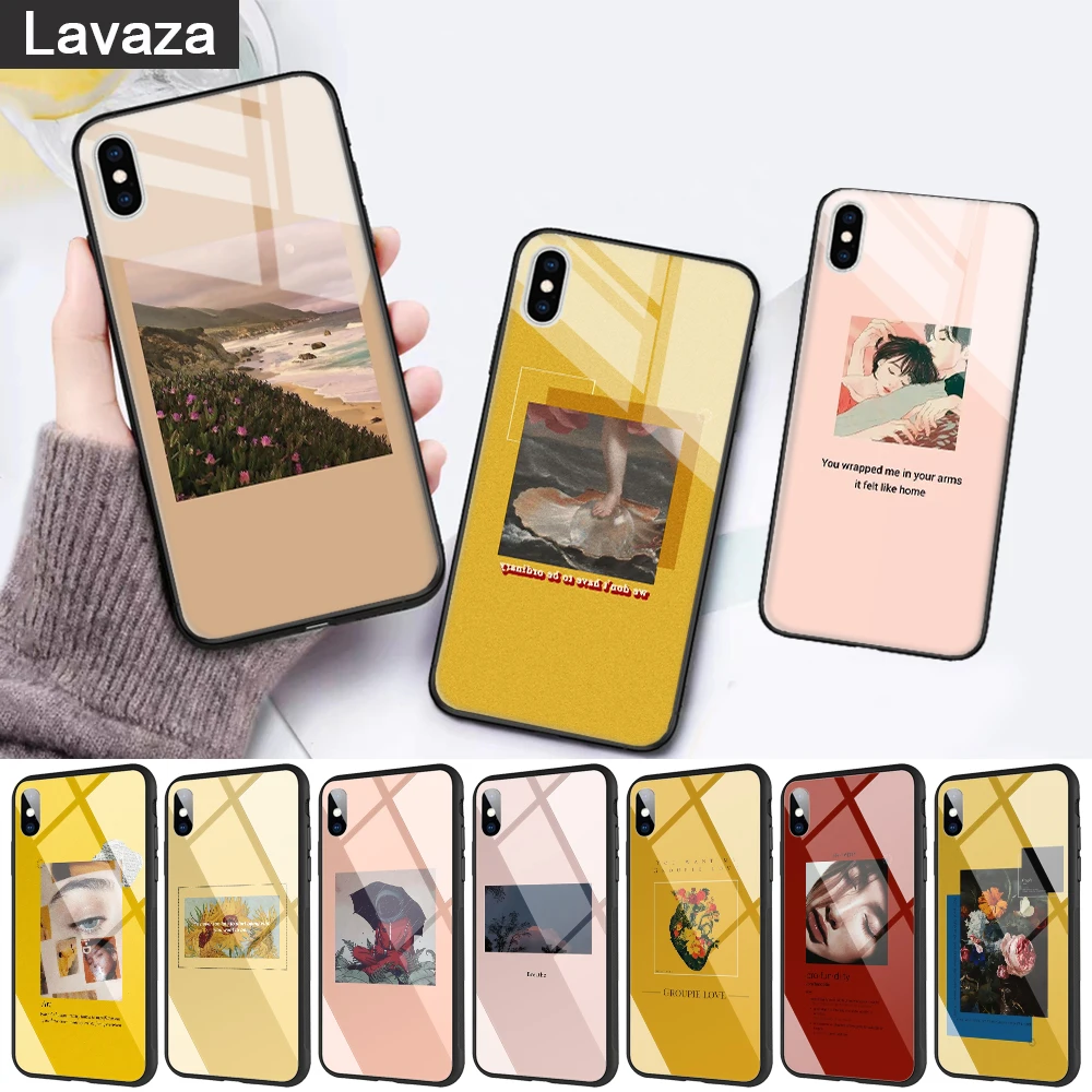 Great art aesthetic Flower Glass Phone Case for Apple iPhone 11 Pro X XS Max 6 6S 7 8 Plus 5 5S SE | Мобильные телефоны и