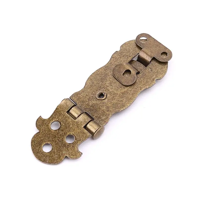 Drop Ship Bronze Tone Wooden Box Toggle Lock Vintage Metal Buckle Antique Hasp Latch