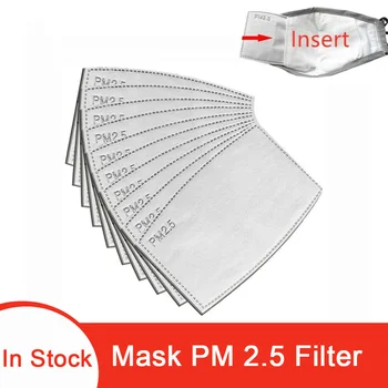 

10/100pcs PM 2.5 Mask Filter Anti Haze 5 Layers Mask Filte Activated Carbon Filter Replaceable For Adults Mouth Mask Health Care