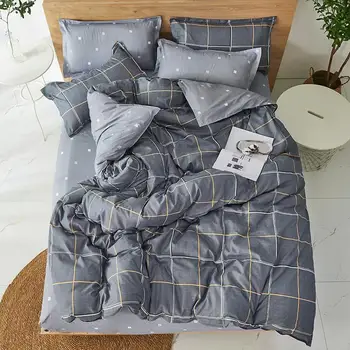 

Spring bed linen Bedding Set Polyester Duvet Cover flat Sheet Pillowcase Full Queen King 3/4 Pcs