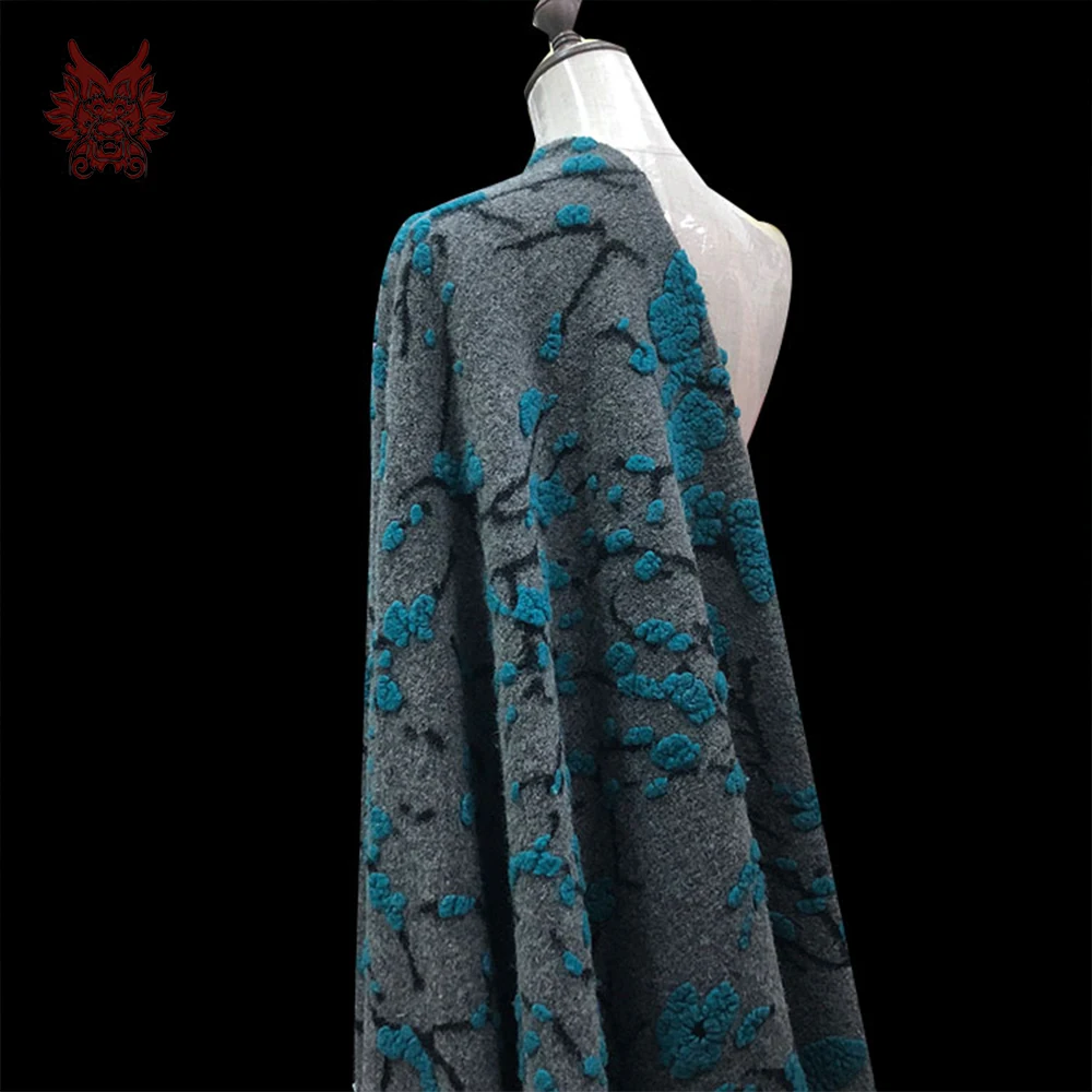 Европейский стиль высокого качества 3D Цветочный стиль толстый жаккард вискоза шерсть ткань для зимы плащ tecidos tissu Африканский SP5906