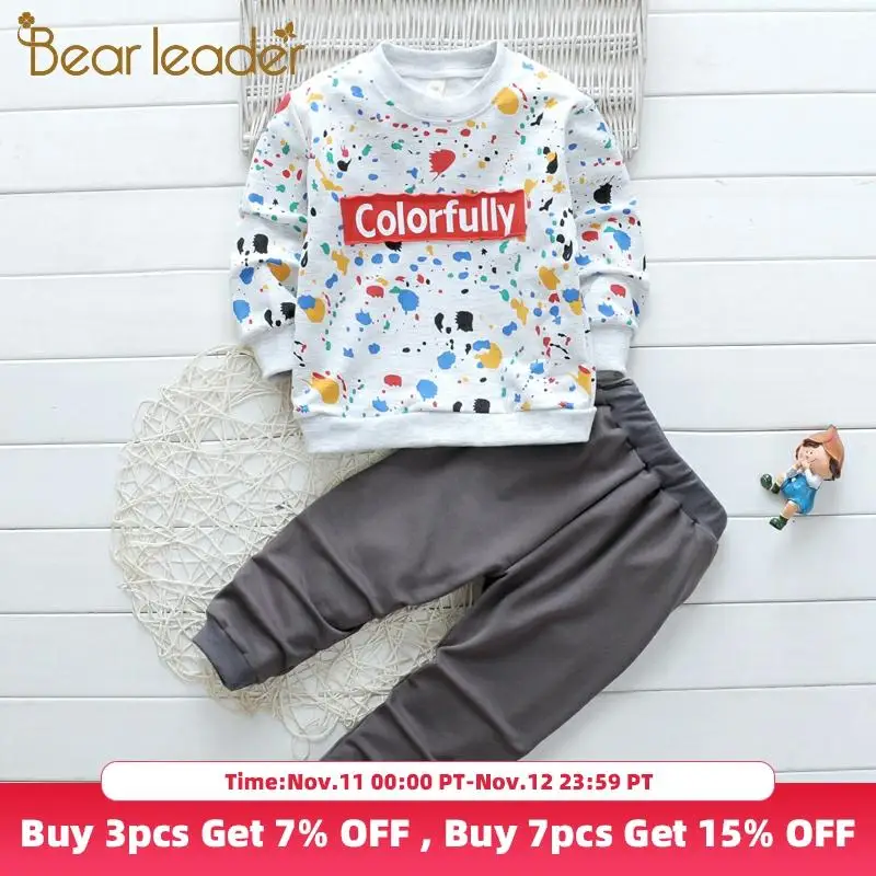 

Bear Leader Fashion Baby Boy Clothing Set Letter T-Shirt Pant 2PCS 2020 New Toddler Boys Spring Autumn Outwear Printing 2 6 Year
