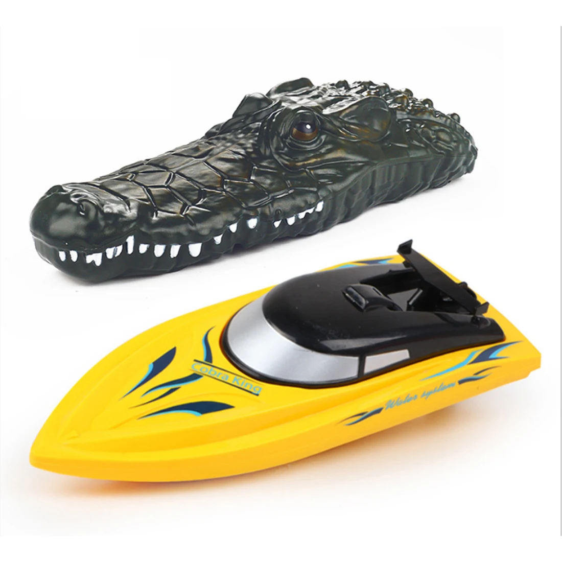 

2.4G 10KM/H Speedboat Racing Boat Remote Control Boat With Crocodile Head - Yellow