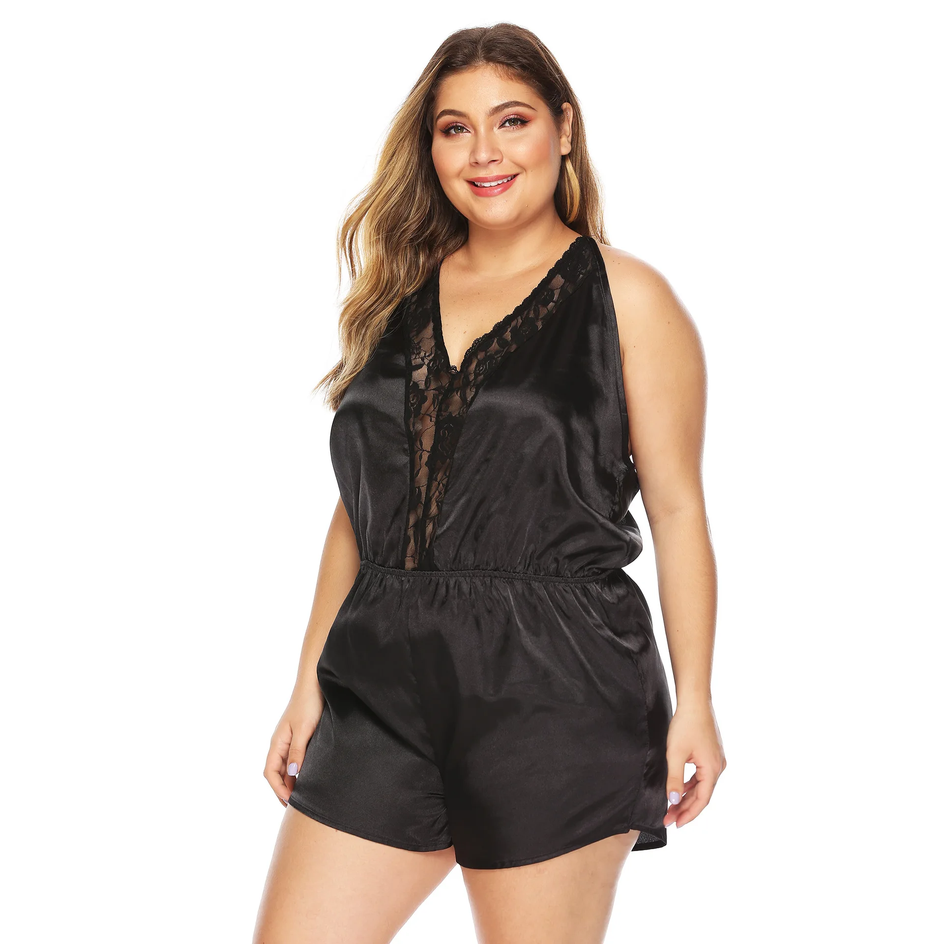 europe and america large size womens dressing gown sexy lace