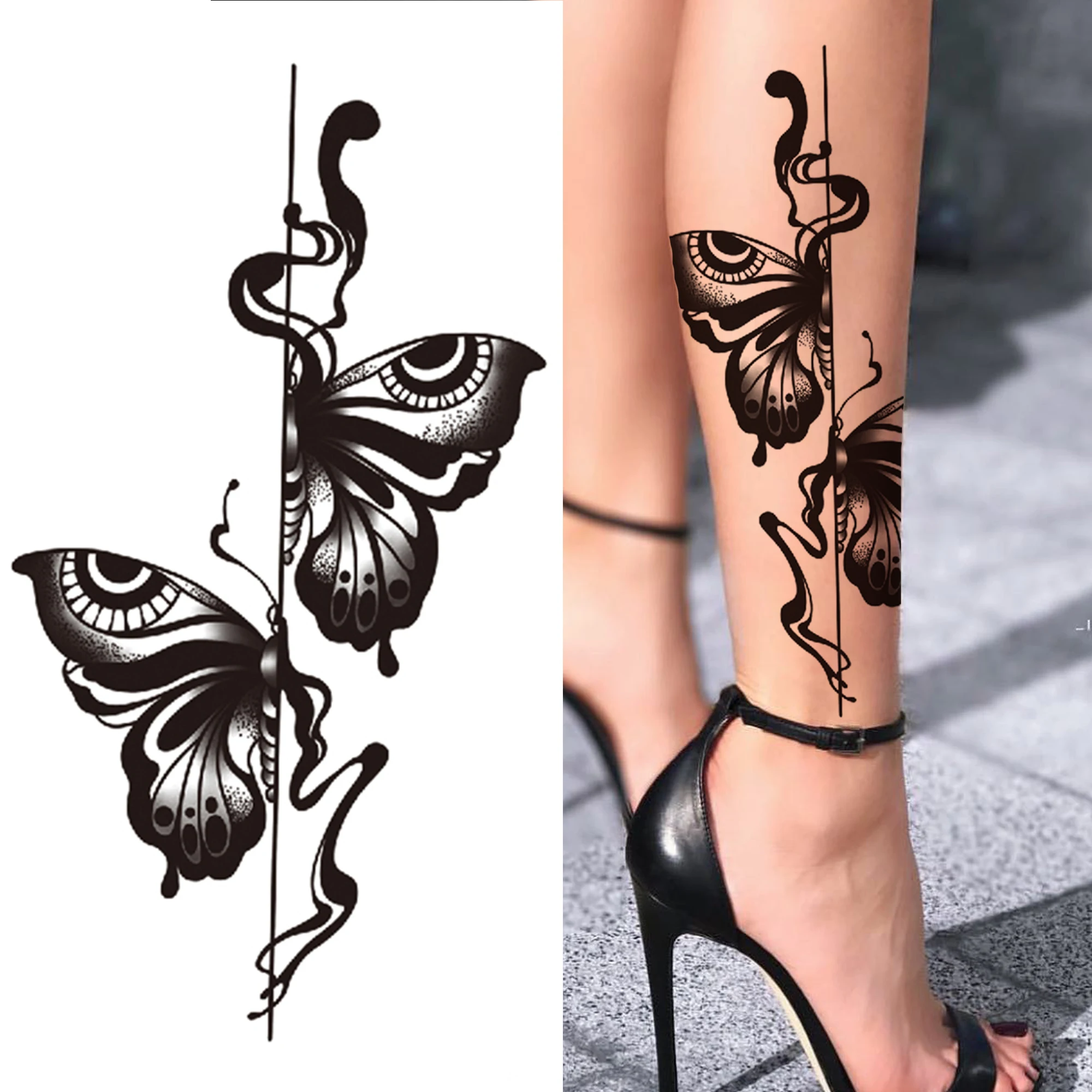 Koruna lev kříž dočasný tattoos pro muži ženy tygr běs růže les falešná tattoos předloktí stehno polovina rukáv tatoos nálepky