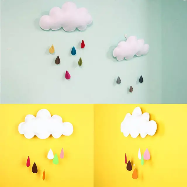 Props Toy Raining Cloud Water Drops Baby Bed Hanging Decor Boy Girl Baby's Room