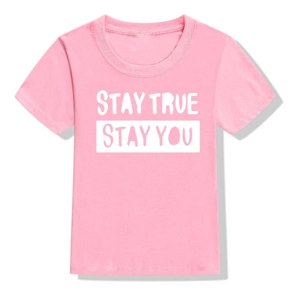 51X2-KSTPK- Модная Детская футболка с надписью «Stay True Stay You»; хипстерские футболки с короткими рукавами для маленьких мальчиков и девочек; Детские Летние повседневные Забавные футболки; одежда - Цвет: 51X2-KSTPK-