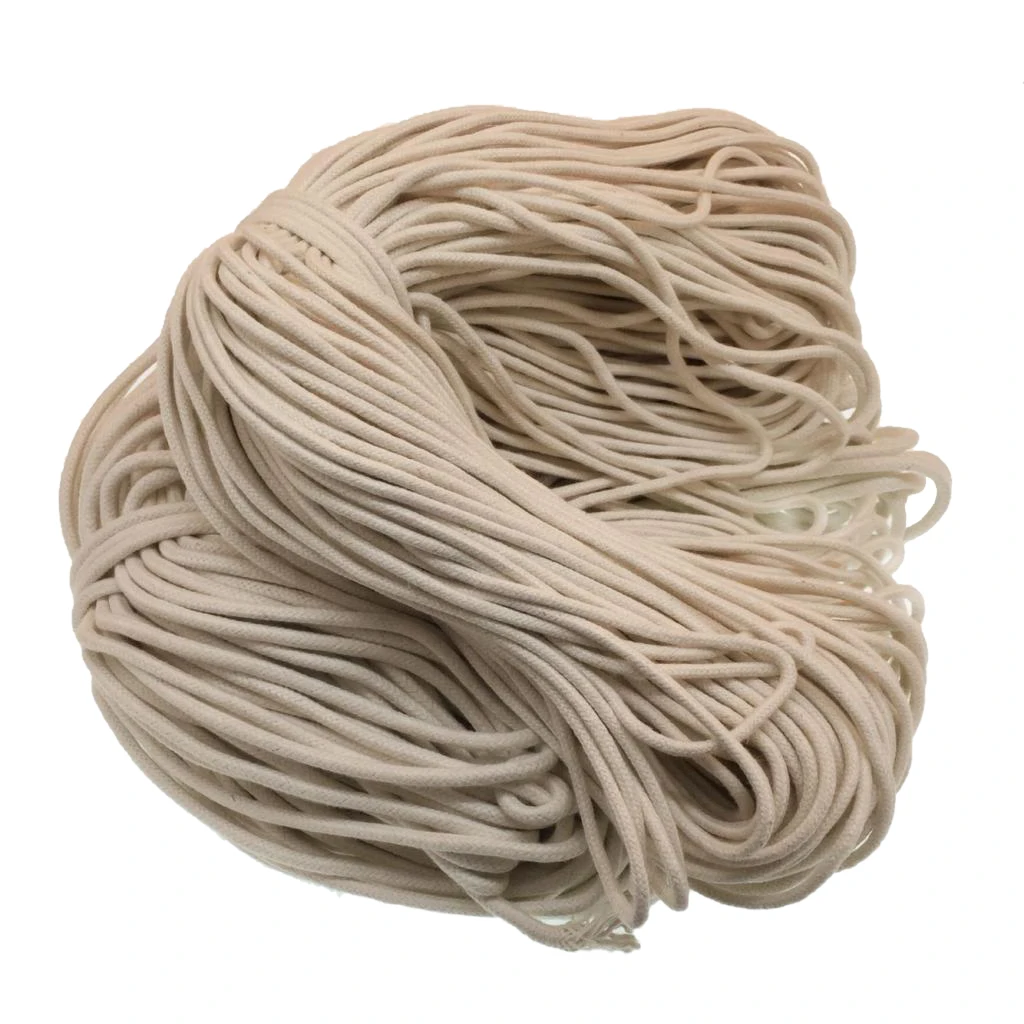

100m White Beige Twisted Cotton Core Spun Rope Craft Macrame Artisan String DIY Accessory