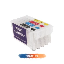T812 t812xl cartucho de tinta recarregável sem chip para epson workforce WF-7820 WF-7840 EC-C7000 cartucho de tinta de impressora