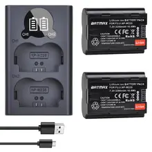 2 batteries de caméra NP-W235 de 2280mAh + LCD USB, double chargeur avec Port de Type C pour Fujifilm Fuji GFX 100S