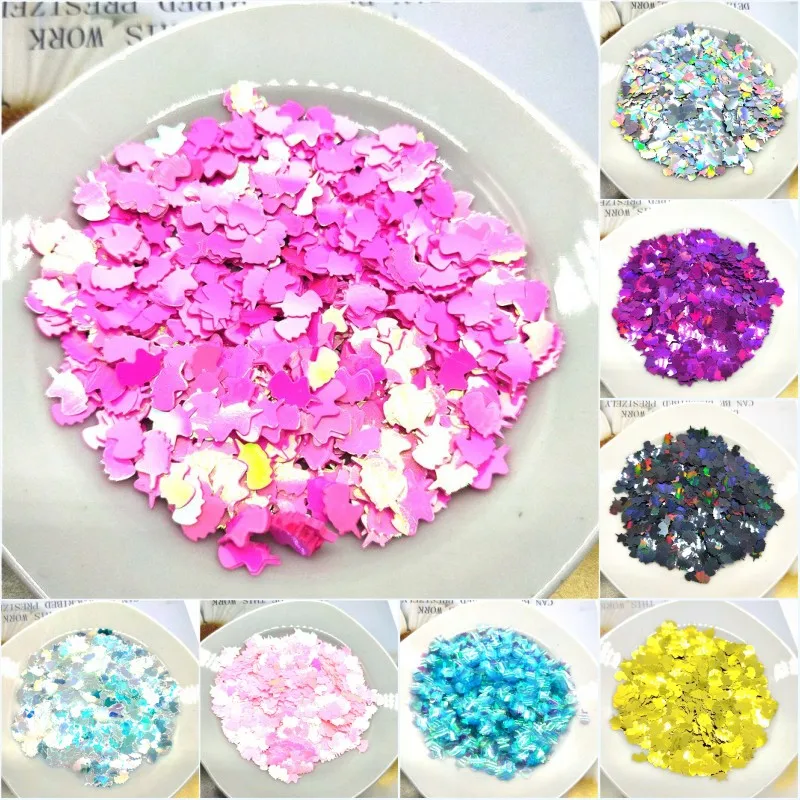 Swans Mixed Colour Thin Glitter Embellishments Appliques 25pcs