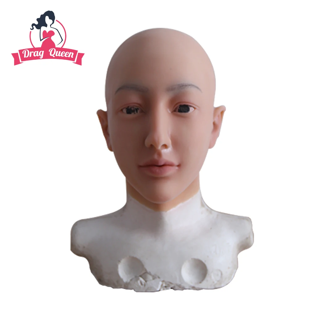 

Drag Queen Realistic Silicone Masks Real Skin Halloween Female Angel Face Mask for Crossdresser Male To Female