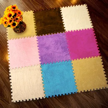

25X25cm Kids Carpet Foam Puzzle Mat EVA Shaggy Velvet Baby Eco Floor 7 colors for Living Room Tapetes Para Casa Sala 2020