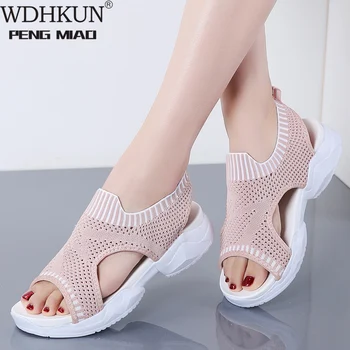

2020 Sandals Women Summer Shoes Breathable Female Shoes Ladies Slip On Flat Platform Sandals Shoes Woman Sandalias