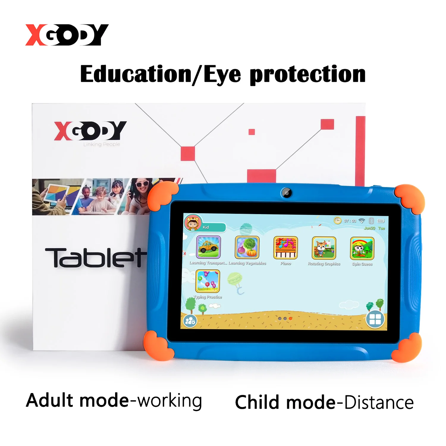 Детский Обучающий планшет XGODY T703 7 дюймовый экран Android 8 10 1 Гб + 16 Гб|Планшеты| |