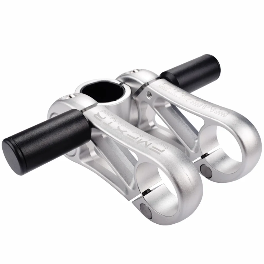 silver FMFXTR Latest Bicycle Stem Double Adjustable Angle MTB Road mountain Bike Stem Aluminum alloy 6061 for 31.8mm/28.6mm Handlebar - Цвет: silver