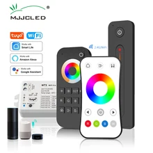 LED RGBCCT controlador 12V 24V DC 5 en 1 Dimmer RGB CCT RGBW RGBWW de Tuya Wifi inteligente voz nublado 2,4G Control remoto RF WT5