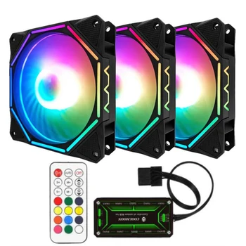 

Computer PC Case Fan RGB Adjust LED Fan Speed 120mm Quiet Remote AURA SYNC Computer Cooler Cooling RGB Case Fans