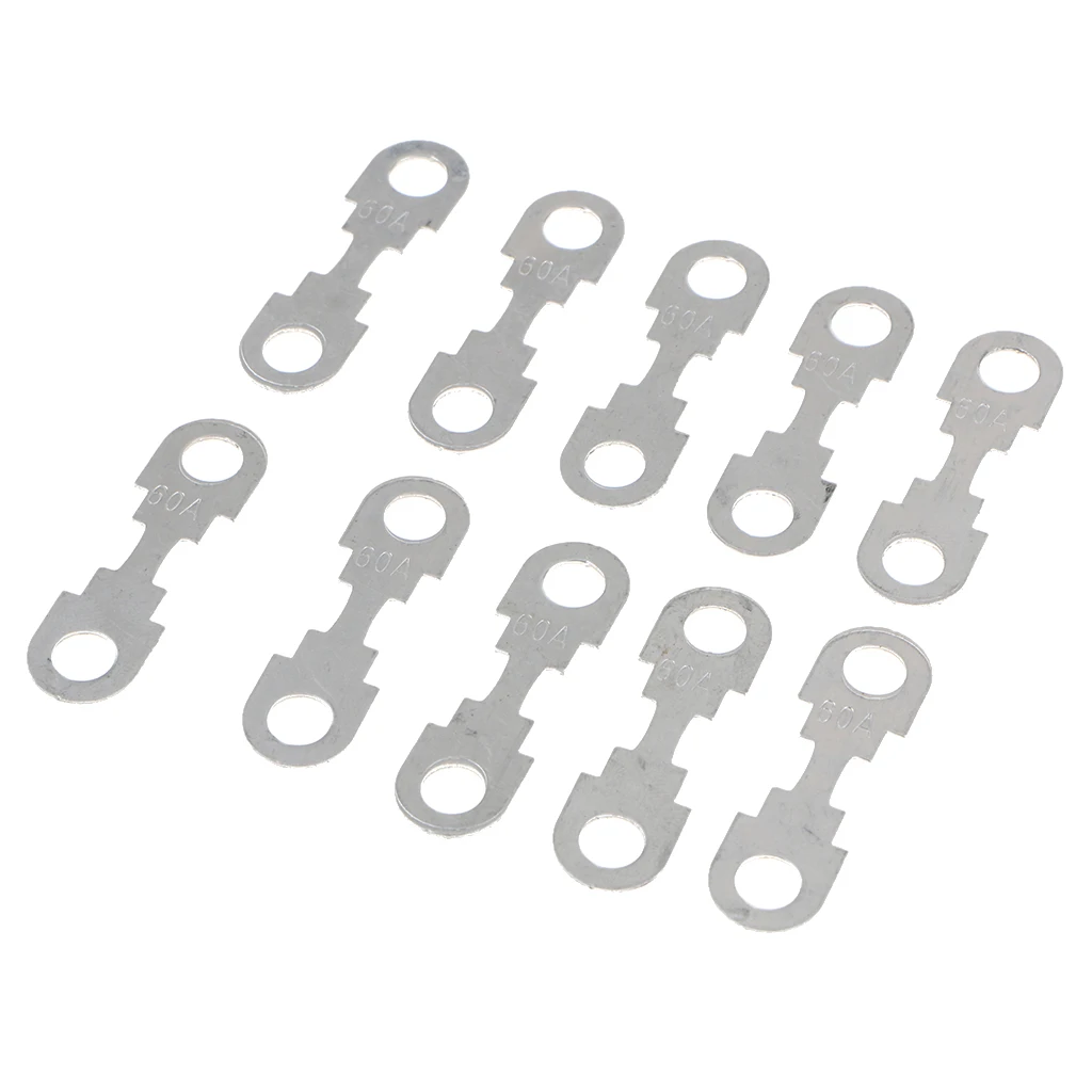 

10 Pieces Car Flat Metal Fuse Strip for VW Audi SEAT Skoda Ford 12V 60A