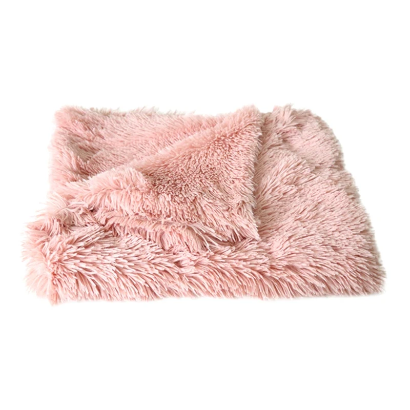 Домашние животные мягкий бархат одеяло теплый пушистый спальный двойной слой коврик для маленьких средних и больших собак - Цвет: Красный