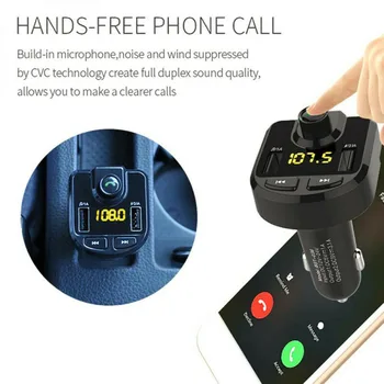 

Dual Car Mp3 Player Charger Black Accessories Audio Bluetooth 4.0 FM Transmitter