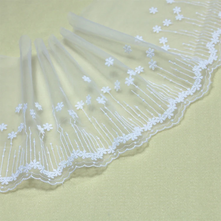 

2yard 18cm Width Beige High Quality Clothing Material DIY Craft Wedding Embroidery Lace Trim