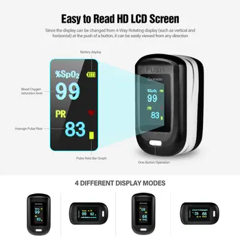 

BOXYM Portable Finger Pulse Oximeter Heart Rate Monitor Blood Oxygen Saturation Meter Oximetro De Dedo Saturometro Monitor