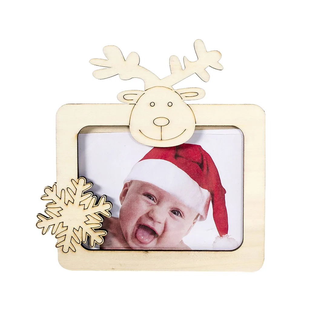 

1PCS Wooden whiteboard christmas photo frame DIY Christmas Tree Decorations New Year xmas children's photo table decor #10
