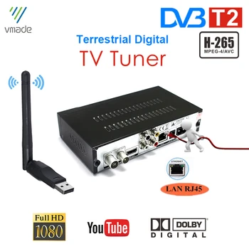 

France Italy Germany DVB T2 Digital Terrestrial TV Receiver Build in RJ45 H.265/HEVC HD Channel Decoder TV Tuner Set Top Boxes