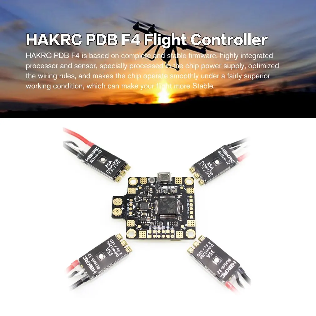 

HAKRC PDB F4 Flight Controller Betaflight OSD with 4 in 1 BLHeli 35A ESC For RC Drone FPV Racing Parts Accessory