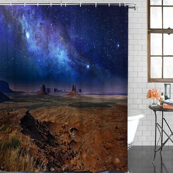 

Desert Ravine Night Sky Waterproof Fabric Shower Curtain Home Decoration Shower Curtains Bathroom Curtain