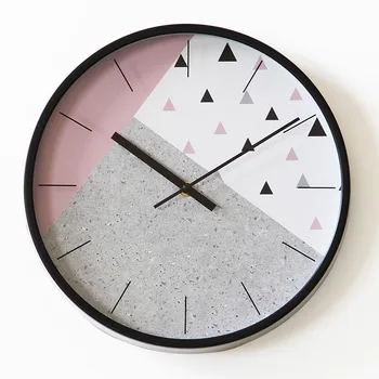 

12-inch Creative Minimalist Clock Green Round Wall Clock Modern Design Kitchen Bedroom Study Mute Decorative Quartz Clock