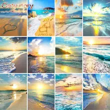 

GATYZTORY Paint By Numbers For Adults Children DIY HandPainted Oil Painting Seaside Landscape Picture Home Wall Decor Gift
