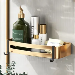 Shower Shelf Corner Bathroom Basket Rack Gold Wall Mount Corner Shelves for Bathroom Storage Makeup Organizers