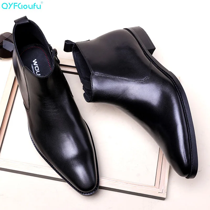 Ботинки Челси мужские из натуральной кожи модные ботинки ручной работы