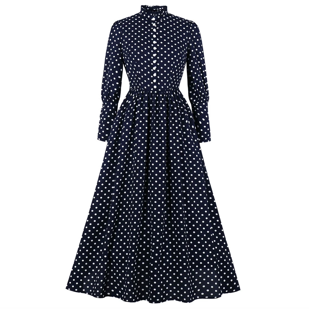 womens navy polka dot dress