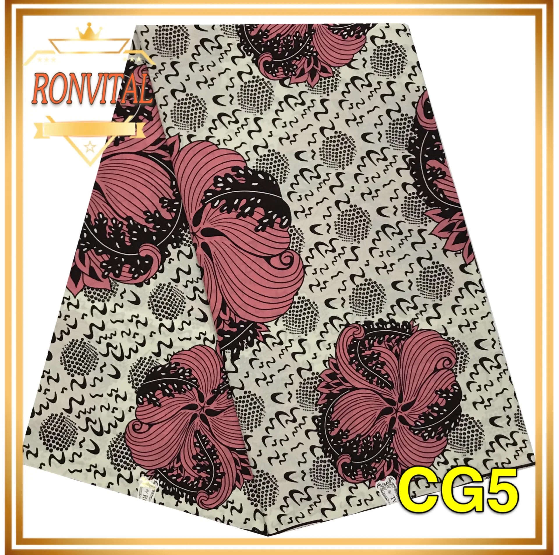 Восковая ткань RONVITAL CHYGAN, Африканский принт, материал, женское платье, сделай сам, восковая ткань в нигерийском стиле, хлопок, 6 ярдов/