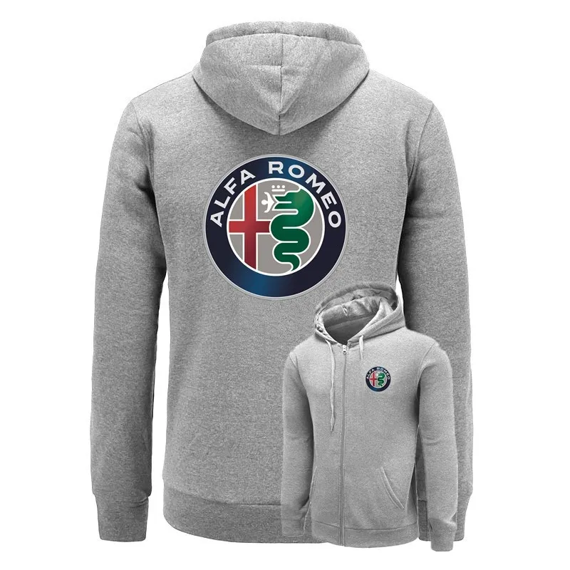 

alfa romeo printed Hoodies Men Solid Zipper Cardigan Sweatshirts Slim Fit Sportswear Fashion Casual Tracksuit Dropshipping 2018
