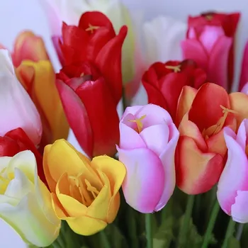

10Pcs 58cm Tulips Artificial Flowers Silk Flower Real Touch Artificial Fake Flowers for Wedding Decoration Home Party Decor