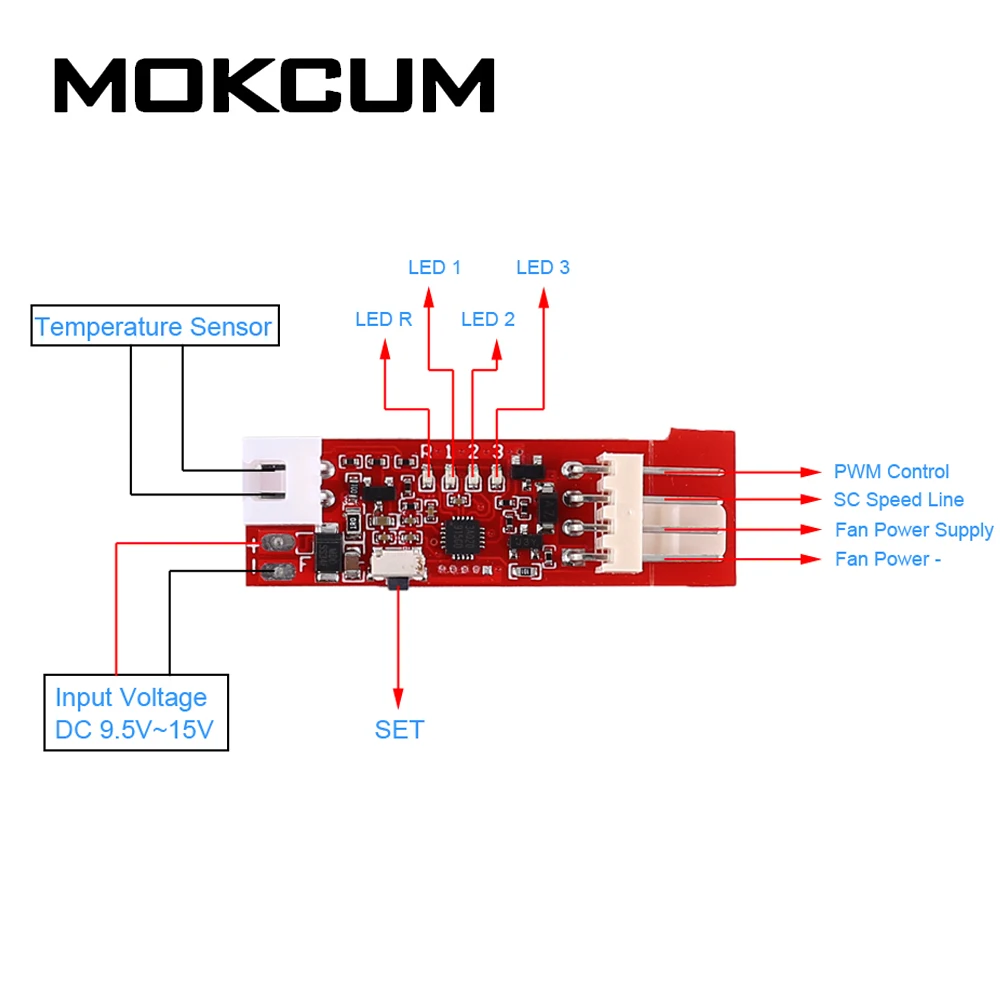 DC 12V PWM 4-проводной вентилятор регулятор температуры скорости для вентилятора