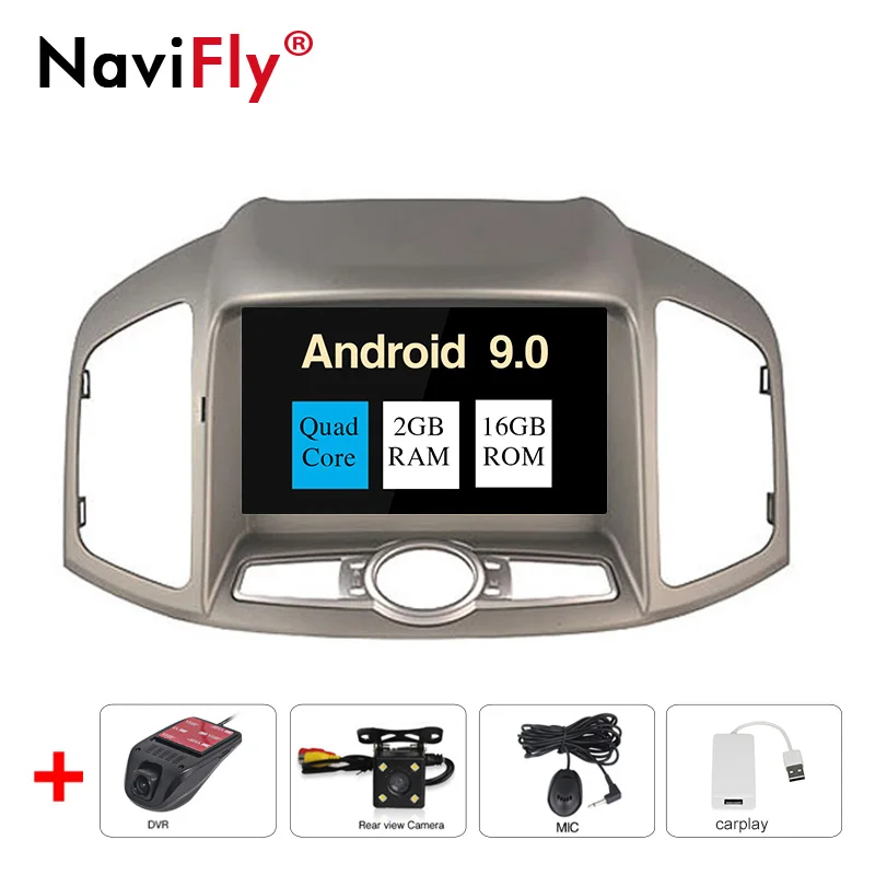 Автомобильный dvd-радиоплеер для Chevrolet Captiva 2011 2012 2013 Android 9,0 авто gps навигации мультимедийный плеер 2 ГБ/4 ГБ - Цвет: 2-16-Cam-DVR-carplay