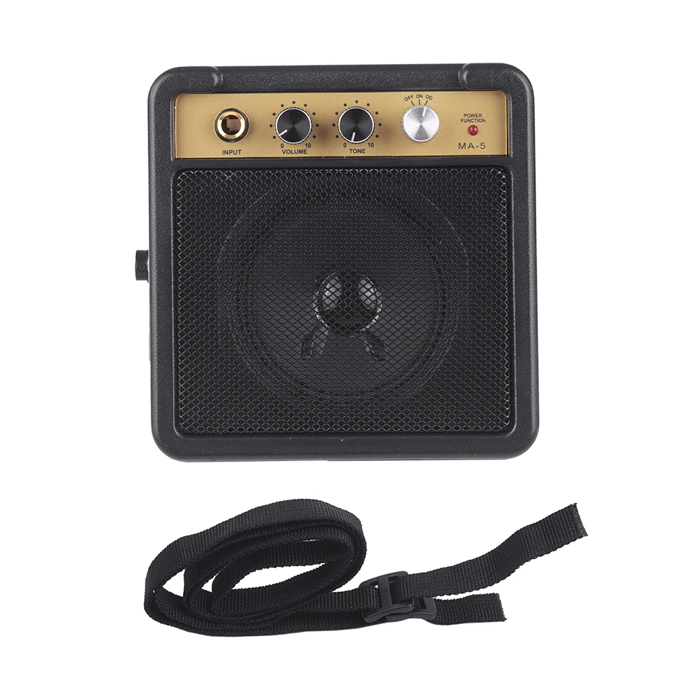 Mini Guitar Amplifier Amp Speaker 5W with 6 35mm Input 1 4 Inch Headphone Output Supports Volume Tone Adjustment Overdrive