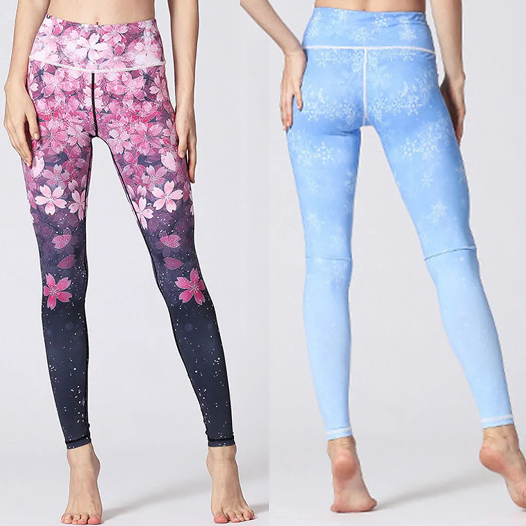 

Women Ladies'printed Running Sports Leggings Feminina High-waist Hip Underpants Stretch Fitness Pants Leggings Fitness 