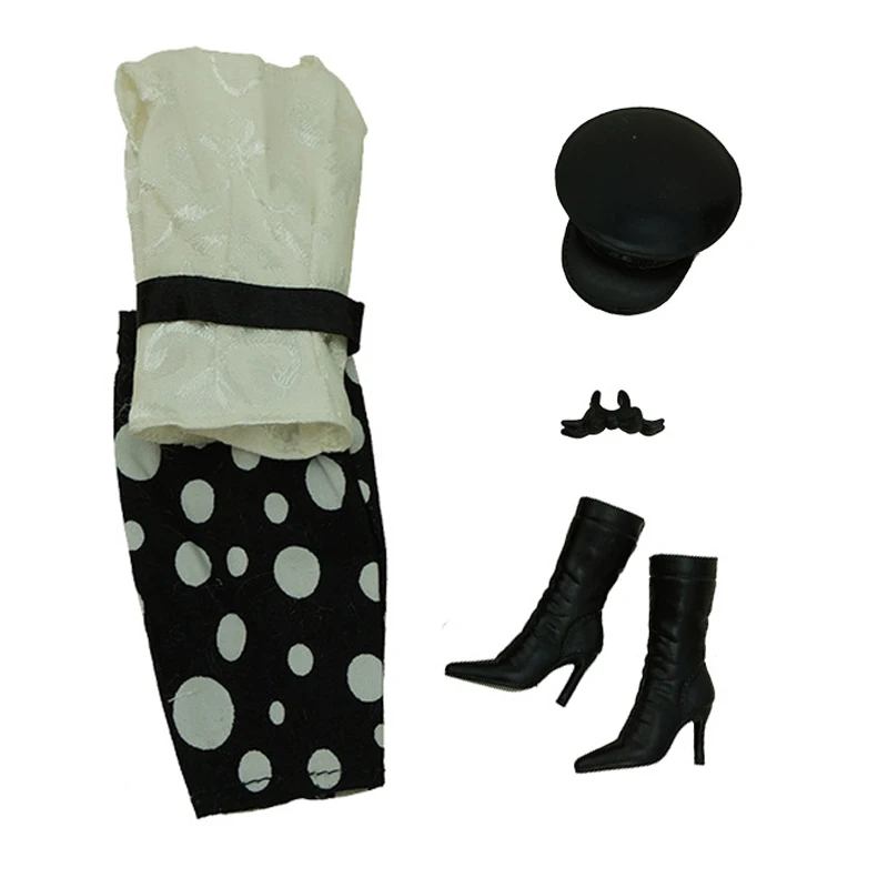 Fashion Outfits For Barbie Doll Clothes Set For Barbie Shirt Pants Shoes Glasses Crown Purse Hat Toys 1/6 Dolls Accessories