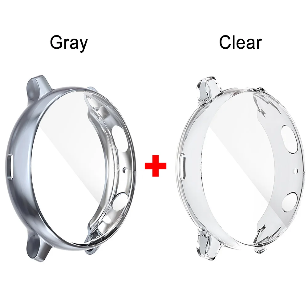 Gray-Clear 2 шт. Экран протектор чехол для samsung Galaxy часы активное 2 ультра-тонкий мягкий чехол для полной защиты для Galaxy Active2 40/44 мм - Цвет: Gray-Clear