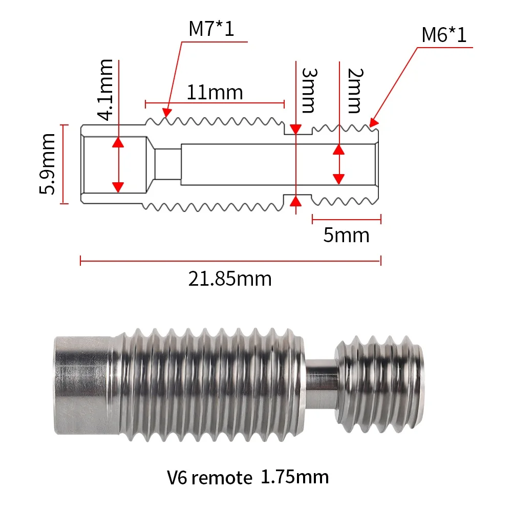 fond handicappet Menneskelige race Mega 3d Printer E3d V6 Throat Heatbreak M7 M6 Thread For Hotend Extruder  1.75 3mm Filament W/ Ptfe All-metal Feeding Tube Pipe - 3d Printer Parts &  Accessories - AliExpress