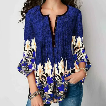 

Women Summer Vintage Ruffle Sleeve OL Blouse Irregular Casual Tops T Shirts Blouses Hem 2019