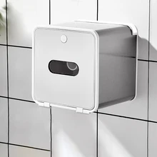 Настенный держатель для туалетной бумаги, полки для дома, ванной комнаты, водонепроницаемые ящики для хранения, без сверления, самоклеющиеся, стабильный рулон