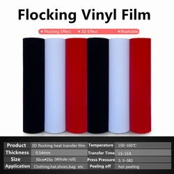 HTV – Film de transfert de chaleur avec effet 3D, coupe facile des mauvaises herbes, Membrane de presse à chaud, lettrage en daim, rouleau de vinyle pour vêtements de bricolage 